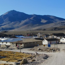 The village Parinacota with Cerro Guane Guane